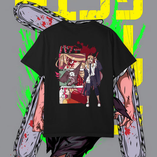 Power Chainsaw Man Graphic Tee | Bold Blood Fiend Anime T-Shirt | Unisex Streetwear