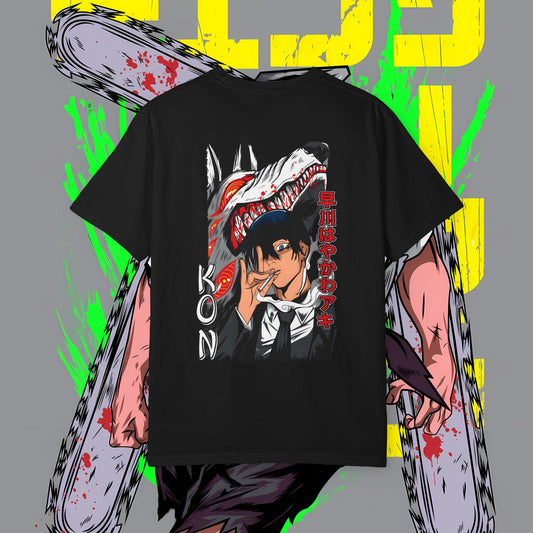 Kon Chainsaw Man Graphic Tee | Cute Blood Fiend Anime T-Shirt | Unisex Streetwear