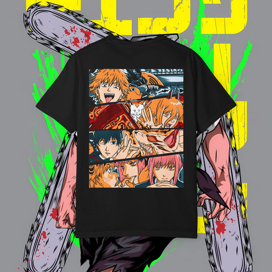 Chainsaw Man Squad T-Shirt | Makima, Denji, Power & Aki Graphic Tee | Unisex Anime Shirt